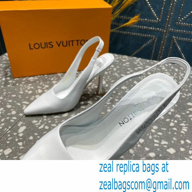 Louis Vuitton Heel 10cm Sparkle Slingback Pumps in leather White 2023