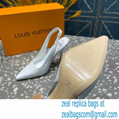 Louis Vuitton Heel 10cm Sparkle Slingback Pumps in leather White 2023