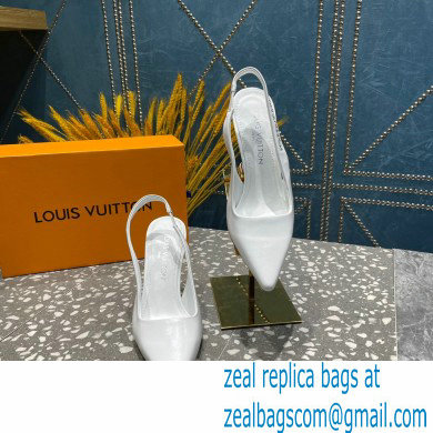 Louis Vuitton Heel 10cm Sparkle Slingback Pumps in leather White 2023