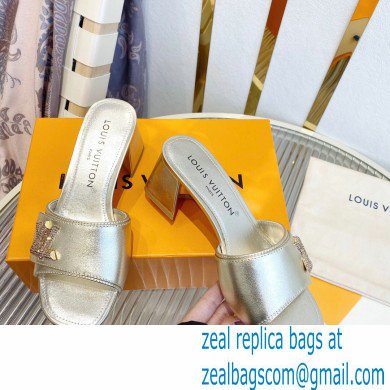 Louis Vuitton Heel 5.5cm Shake Mules in Metallic lambskin Gold 2023