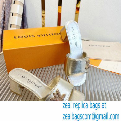 Louis Vuitton Heel 5.5cm Shake Mules in Metallic lambskin Gold 2023 - Click Image to Close