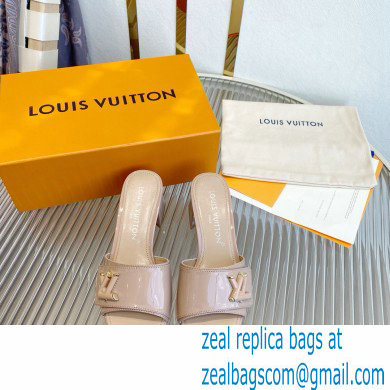 Louis Vuitton Heel 5.5cm Shake Mules in Patent calf leather Nude 2023