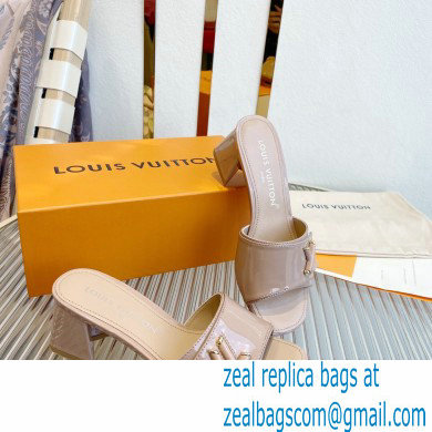 Louis Vuitton Heel 5.5cm Shake Mules in Patent calf leather Nude 2023