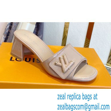 Louis Vuitton Heel 5.5cm Shake Mules in Patent calf leather Nude 2023