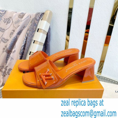 Louis Vuitton Heel 5.5cm Shake Mules in Patent calf leather Orange 2023