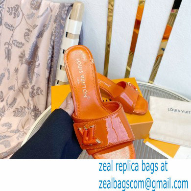 Louis Vuitton Heel 5.5cm Shake Mules in Patent calf leather Orange 2023