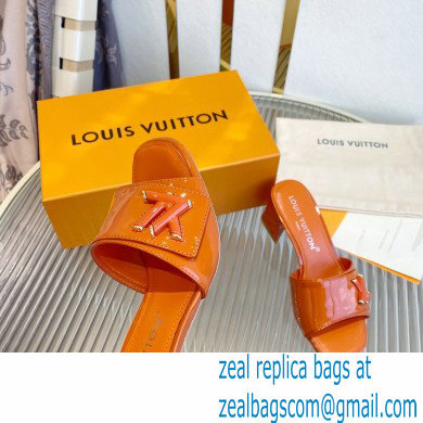 Louis Vuitton Heel 5.5cm Shake Mules in Patent calf leather Orange 2023