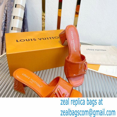 Louis Vuitton Heel 5.5cm Shake Mules in Patent calf leather Orange 2023