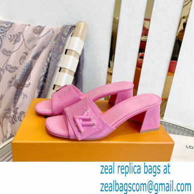 Louis Vuitton Heel 5.5cm Shake Mules in Patent calf leather Pink 2023