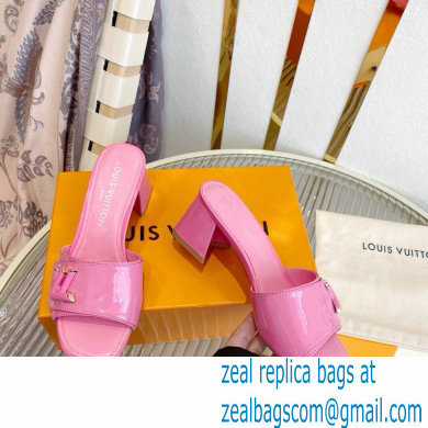 Louis Vuitton Heel 5.5cm Shake Mules in Patent calf leather Pink 2023