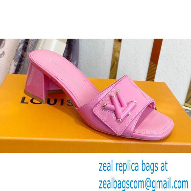 Louis Vuitton Heel 5.5cm Shake Mules in Patent calf leather Pink 2023