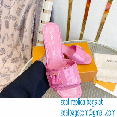 Louis Vuitton Heel 5.5cm Shake Mules in Patent calf leather Pink 2023