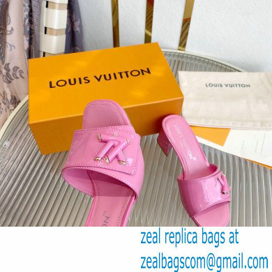 Louis Vuitton Heel 5.5cm Shake Mules in Patent calf leather Pink 2023