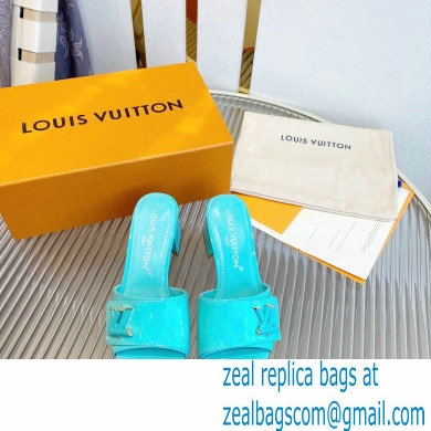 Louis Vuitton Heel 5.5cm Shake Mules in Patent calf leather Turquoise Green 2023