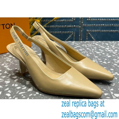 Louis Vuitton Heel 7cm Sparkle Slingback Pumps in leather Beige 2023