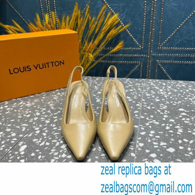 Louis Vuitton Heel 7cm Sparkle Slingback Pumps in leather Beige 2023