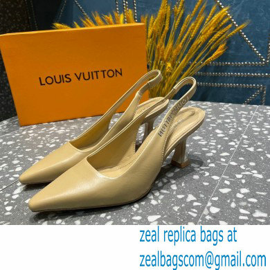 Louis Vuitton Heel 7cm Sparkle Slingback Pumps in leather Beige 2023