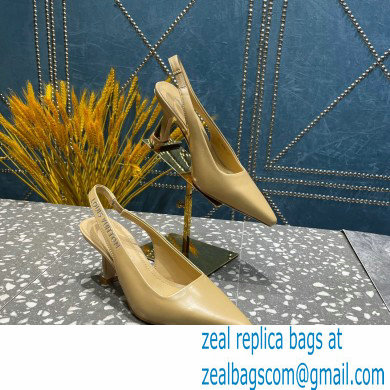 Louis Vuitton Heel 7cm Sparkle Slingback Pumps in leather Beige 2023