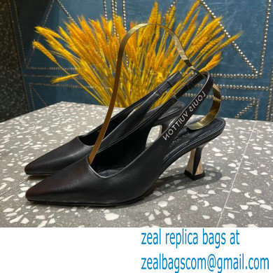 Louis Vuitton Heel 7cm Sparkle Slingback Pumps in leather Black 2023