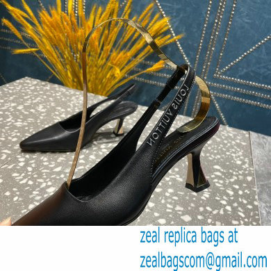 Louis Vuitton Heel 7cm Sparkle Slingback Pumps in leather Black 2023