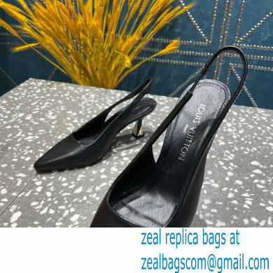 Louis Vuitton Heel 7cm Sparkle Slingback Pumps in leather Black 2023