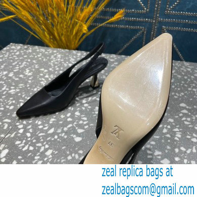 Louis Vuitton Heel 7cm Sparkle Slingback Pumps in leather Black 2023