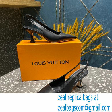 Louis Vuitton Heel 7cm Sparkle Slingback Pumps in leather Black 2023