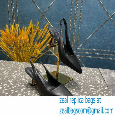 Louis Vuitton Heel 7cm Sparkle Slingback Pumps in leather Black 2023