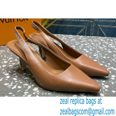 Louis Vuitton Heel 7cm Sparkle Slingback Pumps in leather Brown 2023