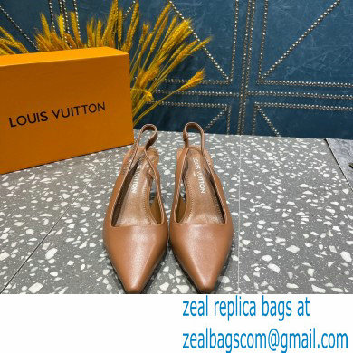 Louis Vuitton Heel 7cm Sparkle Slingback Pumps in leather Brown 2023