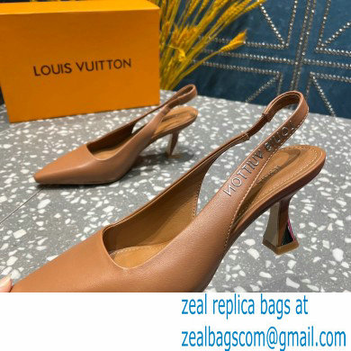 Louis Vuitton Heel 7cm Sparkle Slingback Pumps in leather Brown 2023