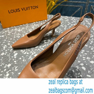 Louis Vuitton Heel 7cm Sparkle Slingback Pumps in leather Brown 2023