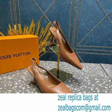 Louis Vuitton Heel 7cm Sparkle Slingback Pumps in leather Brown 2023