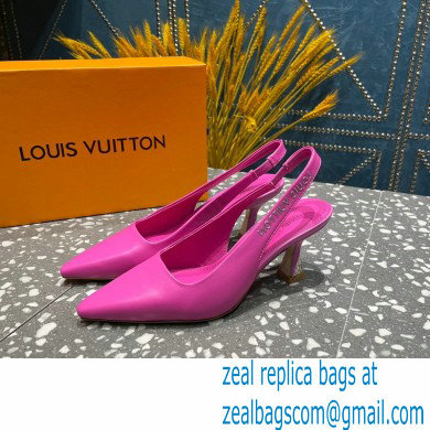 Louis Vuitton Heel 7cm Sparkle Slingback Pumps in leather Pink 2023