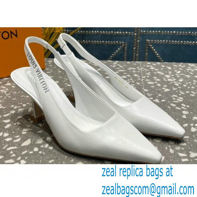 Louis Vuitton Heel 7cm Sparkle Slingback Pumps in leather White 2023