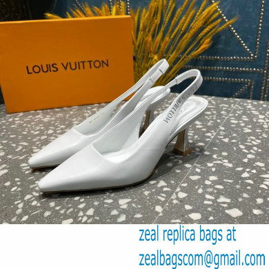 Louis Vuitton Heel 7cm Sparkle Slingback Pumps in leather White 2023