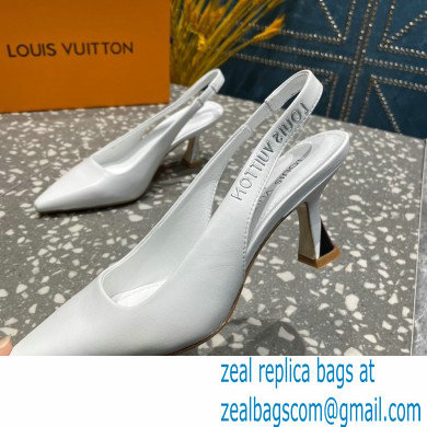 Louis Vuitton Heel 7cm Sparkle Slingback Pumps in leather White 2023