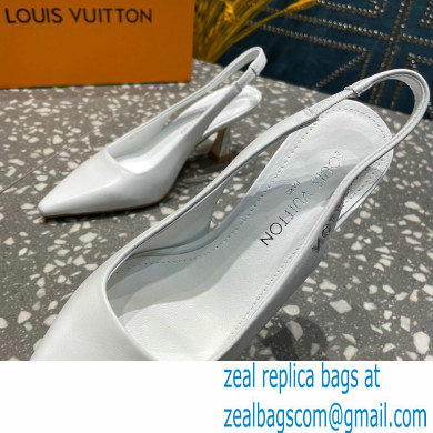 Louis Vuitton Heel 7cm Sparkle Slingback Pumps in leather White 2023