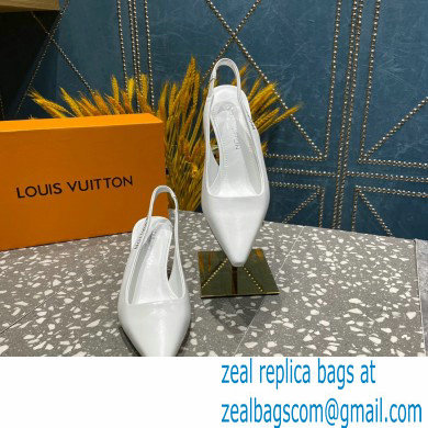 Louis Vuitton Heel 7cm Sparkle Slingback Pumps in leather White 2023