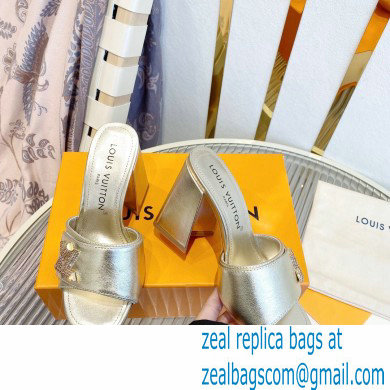 Louis Vuitton Heel 8.5cm Shake Mules in Metallic lambskin Gold 2023