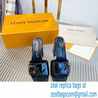 Louis Vuitton Heel 8.5cm Shake Mules in Patent calf leather Black 2023