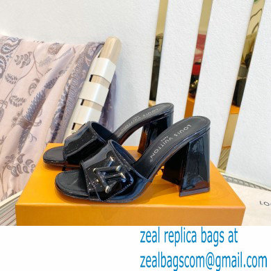 Louis Vuitton Heel 8.5cm Shake Mules in Patent calf leather Black 2023