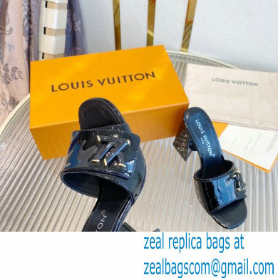 Louis Vuitton Heel 8.5cm Shake Mules in Patent calf leather Black 2023