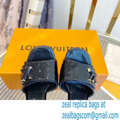 Louis Vuitton Heel 8.5cm Shake Mules in Patent calf leather Black 2023