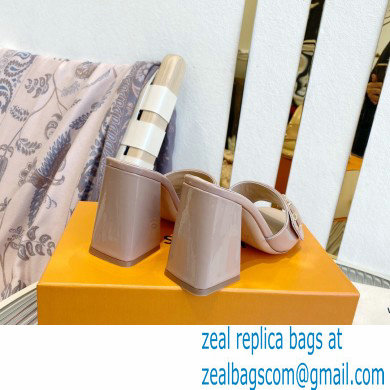 Louis Vuitton Heel 8.5cm Shake Mules in Patent calf leather Nude 2023
