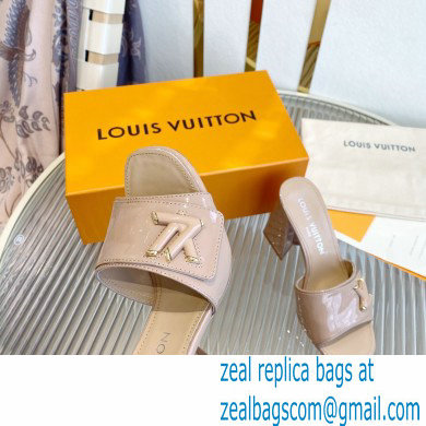 Louis Vuitton Heel 8.5cm Shake Mules in Patent calf leather Nude 2023