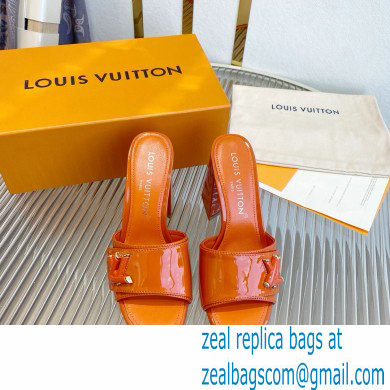 Louis Vuitton Heel 8.5cm Shake Mules in Patent calf leather Orange 2023