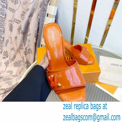 Louis Vuitton Heel 8.5cm Shake Mules in Patent calf leather Orange 2023