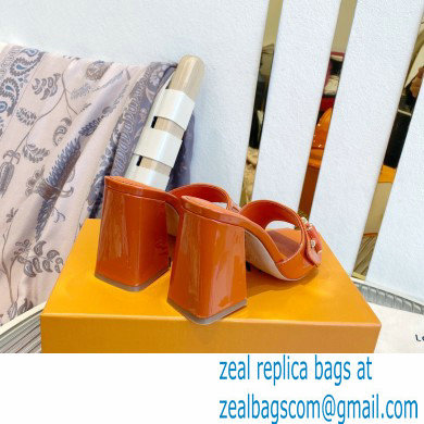 Louis Vuitton Heel 8.5cm Shake Mules in Patent calf leather Orange 2023