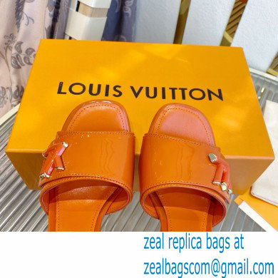 Louis Vuitton Heel 8.5cm Shake Mules in Patent calf leather Orange 2023